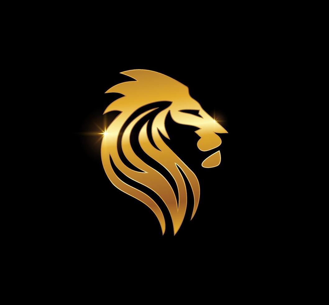 Golden Lion Head Vector Sign Vector Art At Vecteezy
