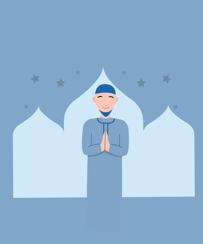 Illustration vector  of good muslim