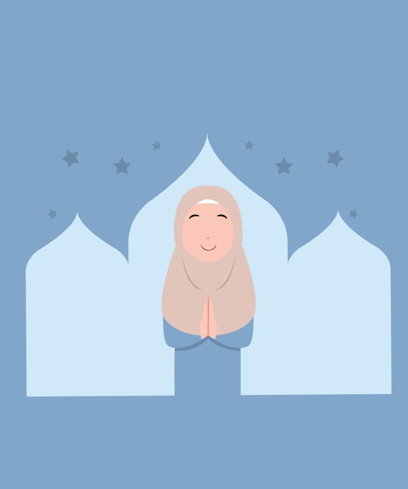 illustration vector graphics of good muslim hijab