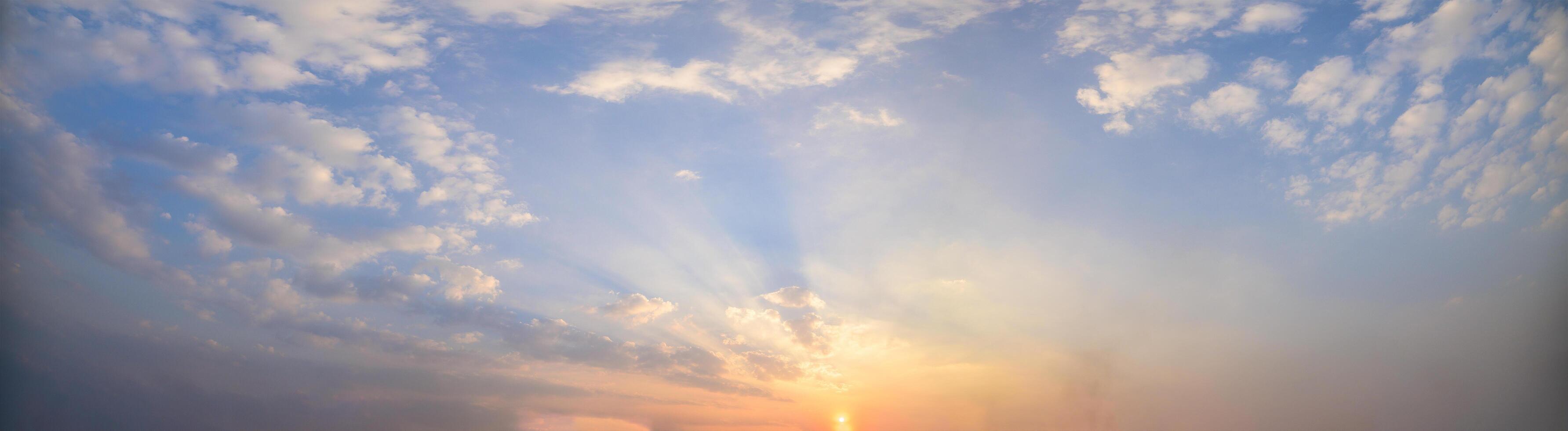 The sky and clouds at sunset photo