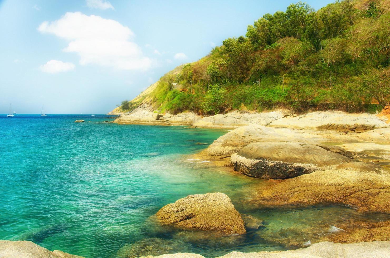 A view of the rocks and trees in Phuket photo