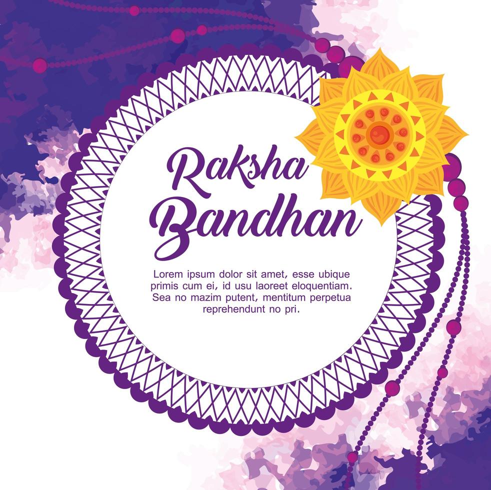 tarjeta de felicitación con rakhi decorativo para raksha bandhan vector