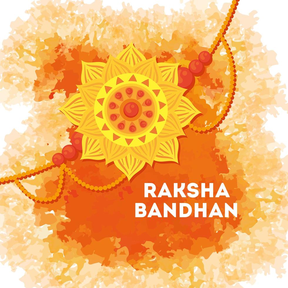 greeting card with decorative rakhi for raksha bandhan vector