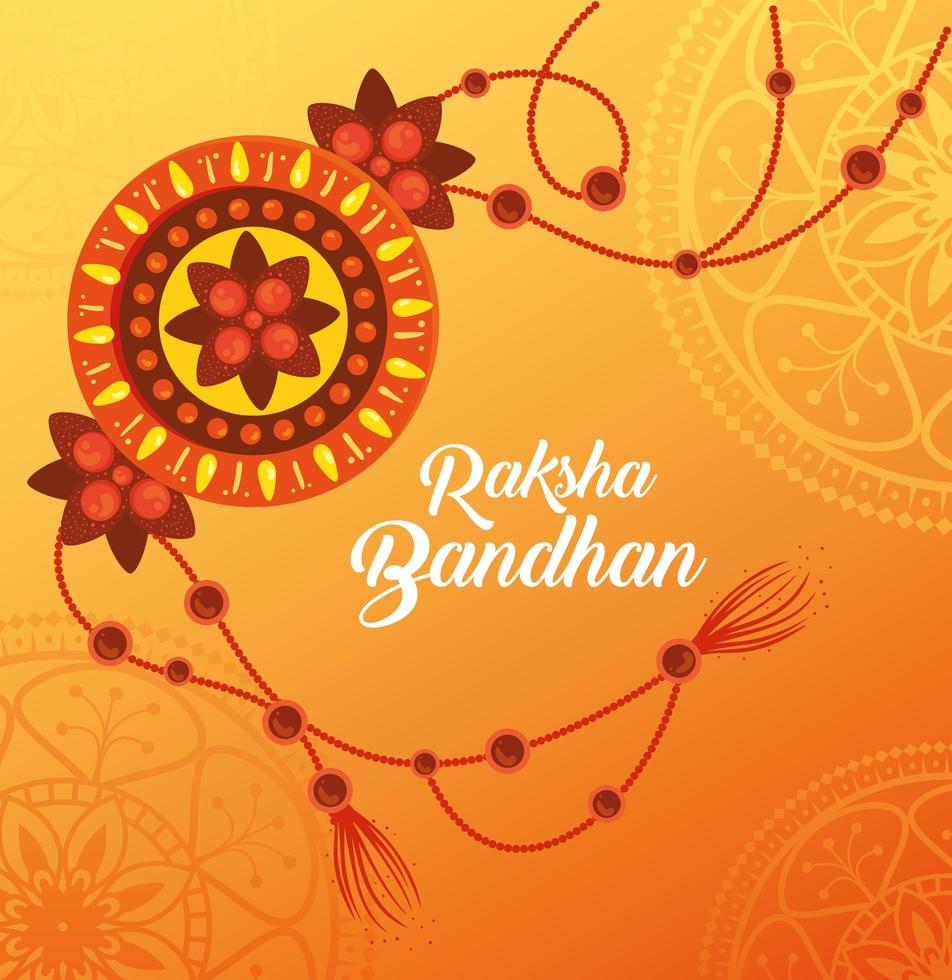 greeting card with decorative rakhi for raksha bandhan vector