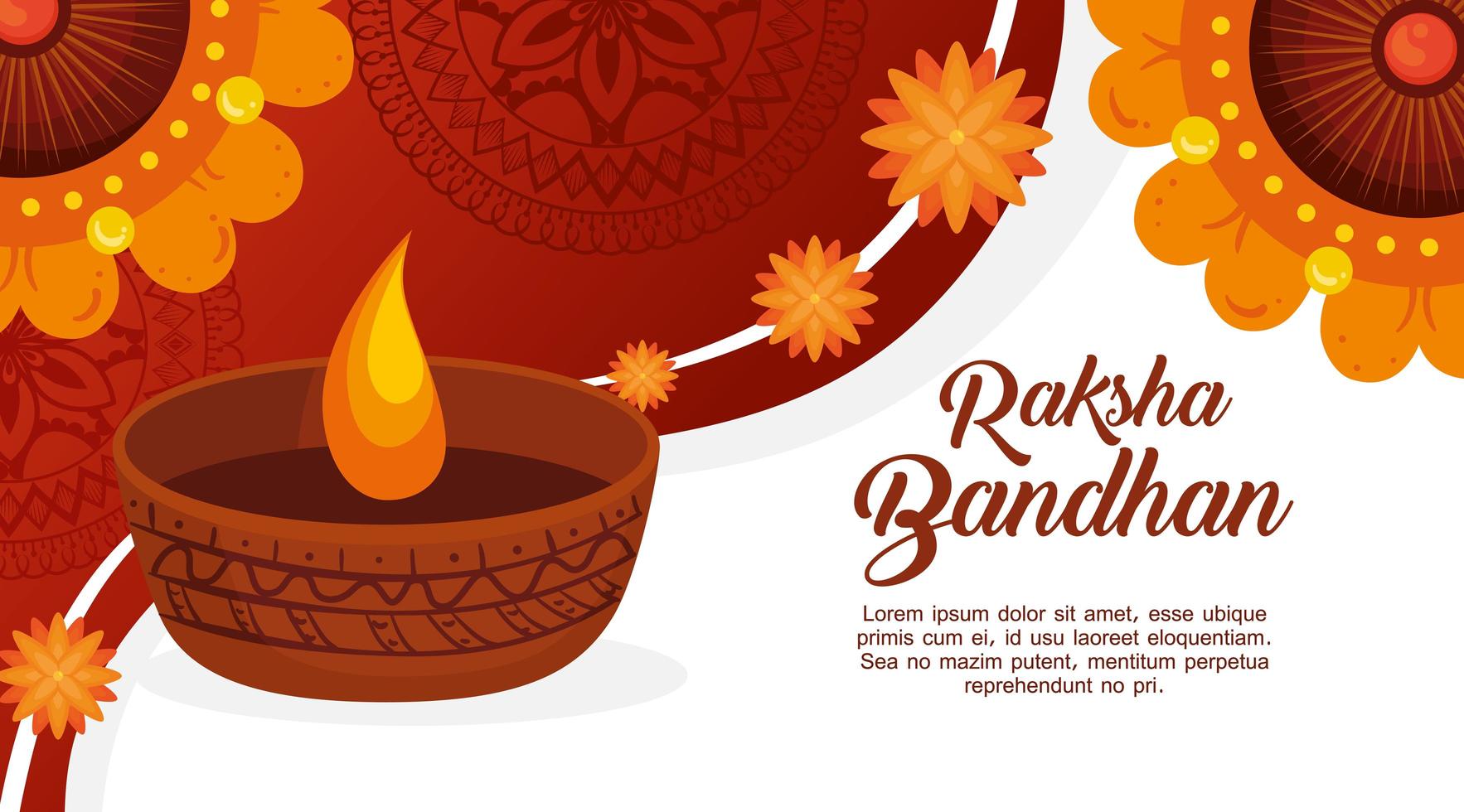 greeting card template for raksha bandhan vector