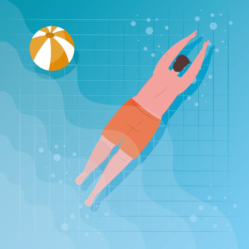 Man swimming in pool vector