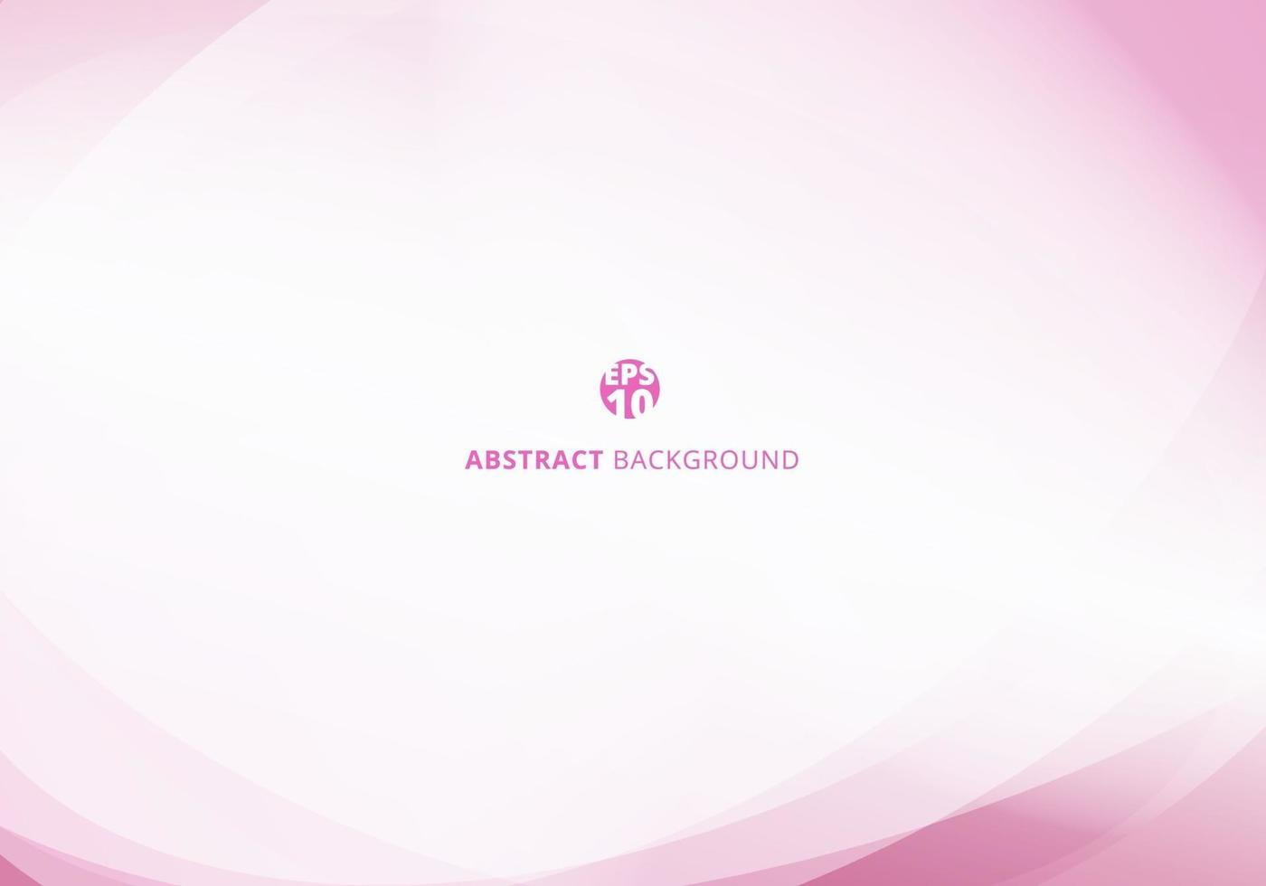 Plantilla de luz de curva de color pastel rosa elegante abstracto sobre fondo blanco con espacio para el texto. vector
