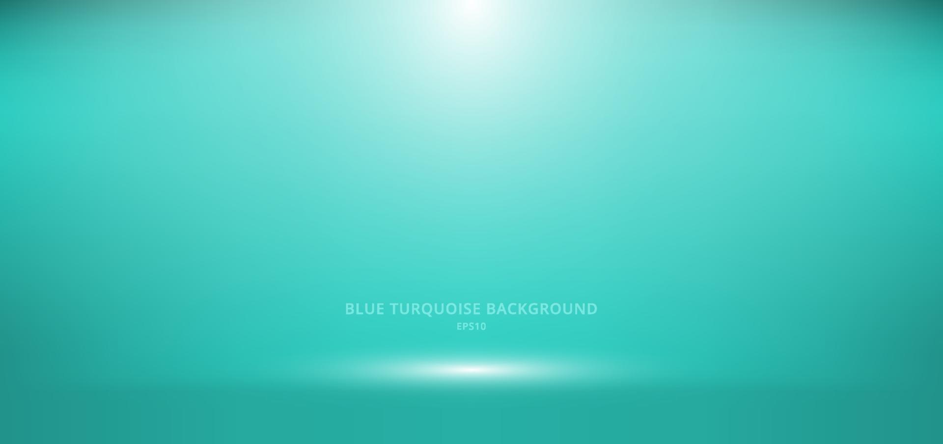 3D empty blue turquoise studio room background with spotlight on stage background vector
