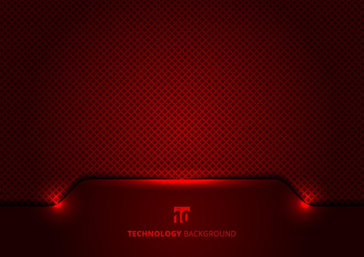Template technology concept geometric header red and black grid background and texture. vector
