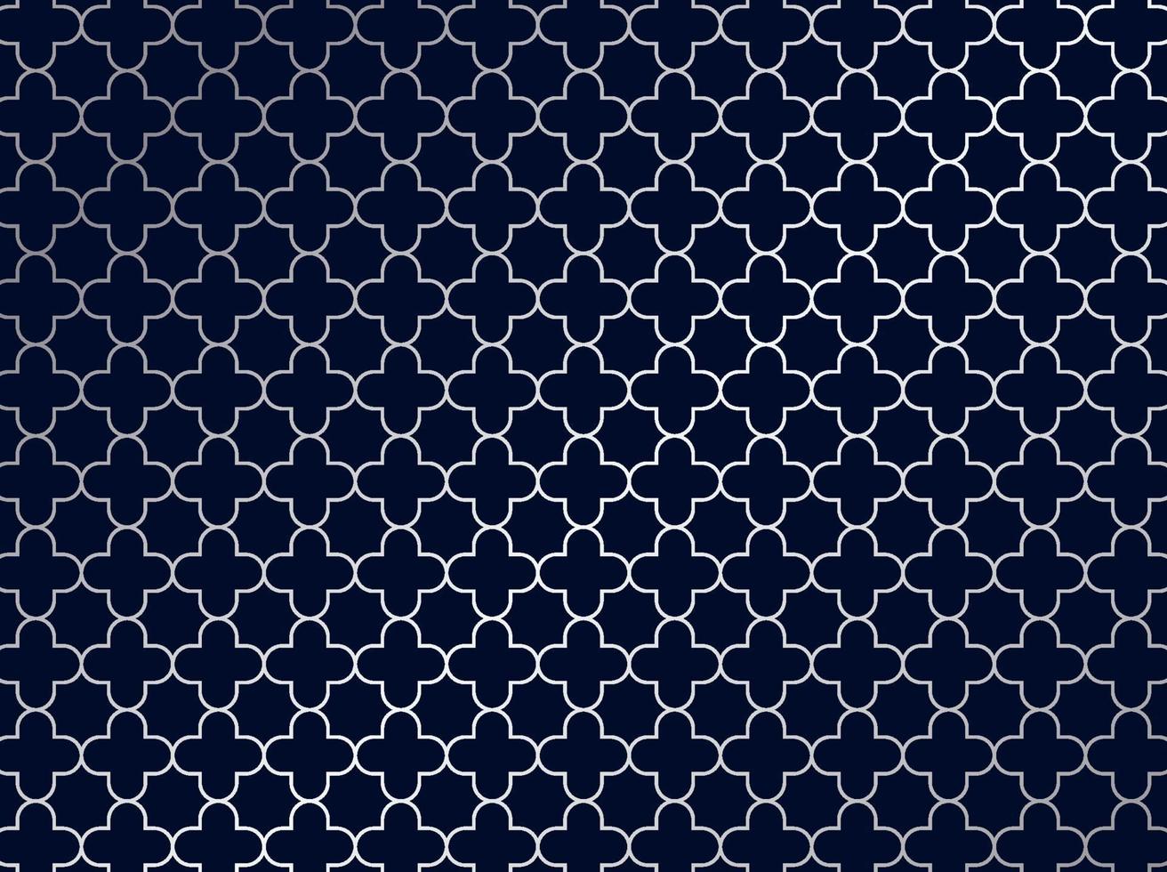 Abstract silver moroccan pattern on blue background. 2008629 Vector Art