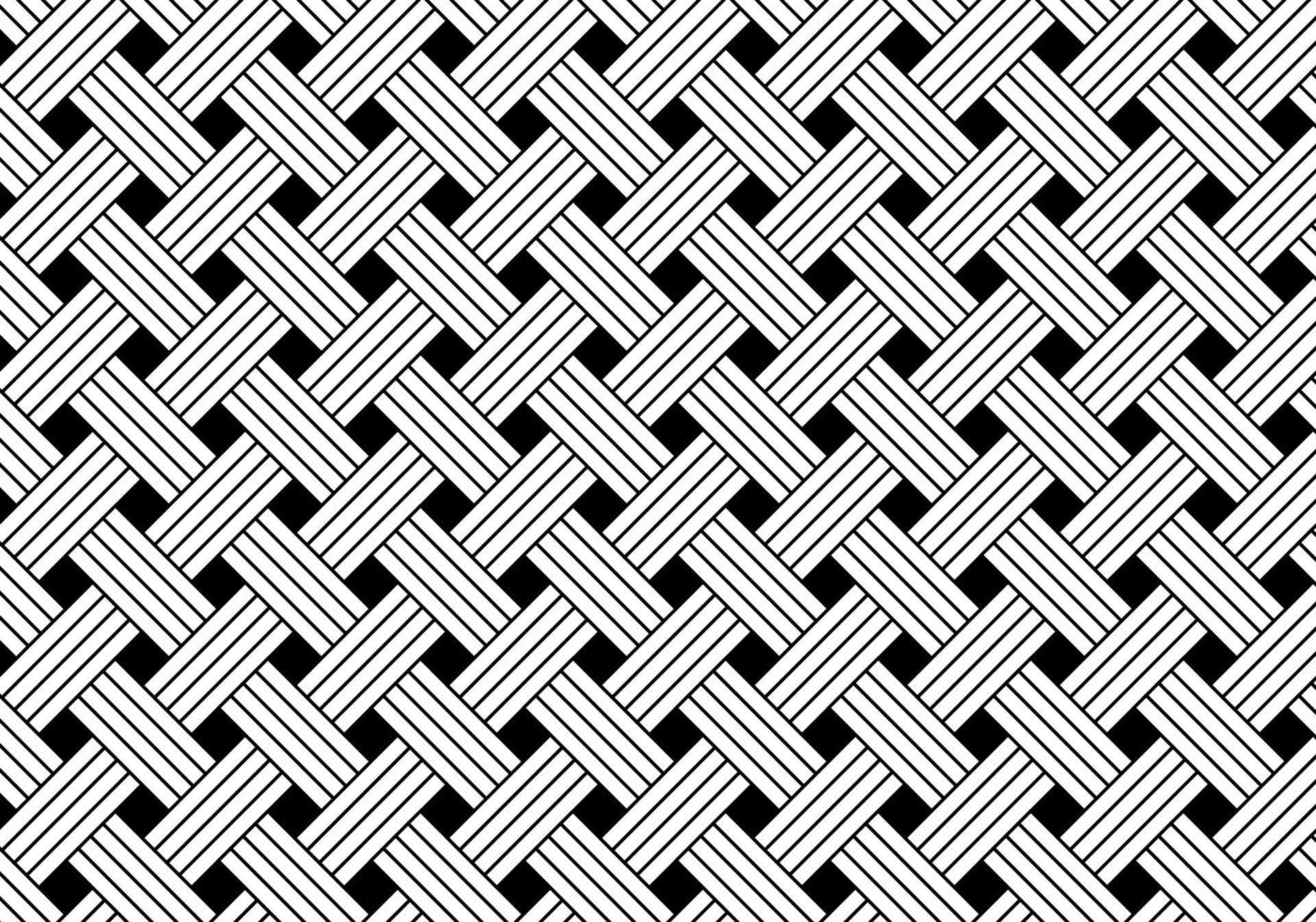 Fondo de patrón de tejido geométrico blanco y negro. textura elegante moderna geométrica rayada abstracta. vector