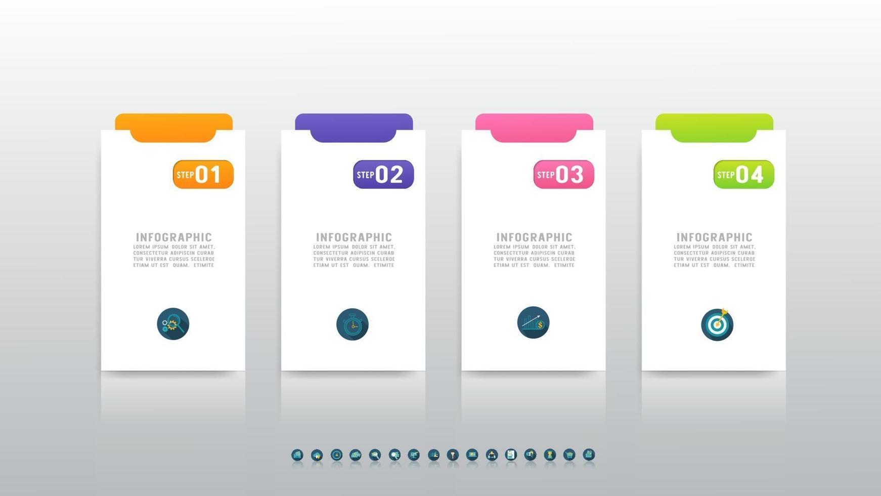 Abstract infographics four number options for workflow or presentation. vector