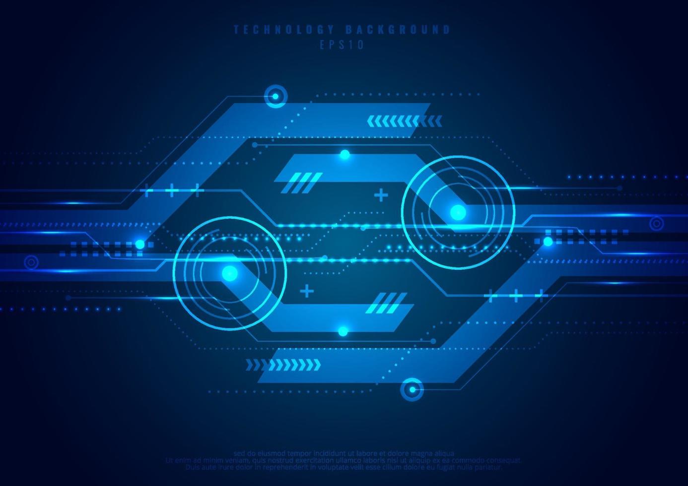 Abstract template technology futuristic geometric circle concept digital innovation blue background. Hi-tech communication vector