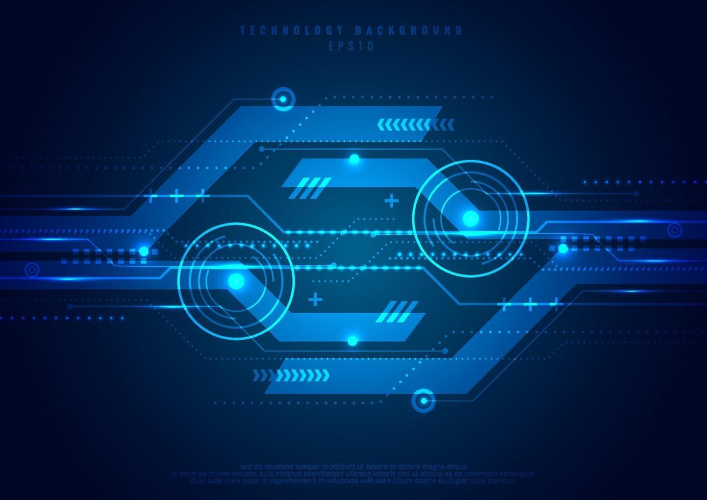 Plantilla abstracta tecnología futurista círculo geométrico concepto innovación digital fondo azul. comunicación de alta tecnología vector