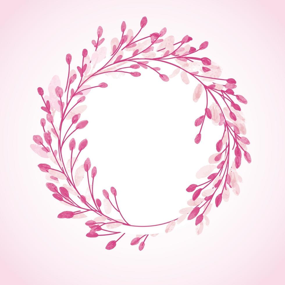 Decorative hand painted watercolour floral circular border design vector