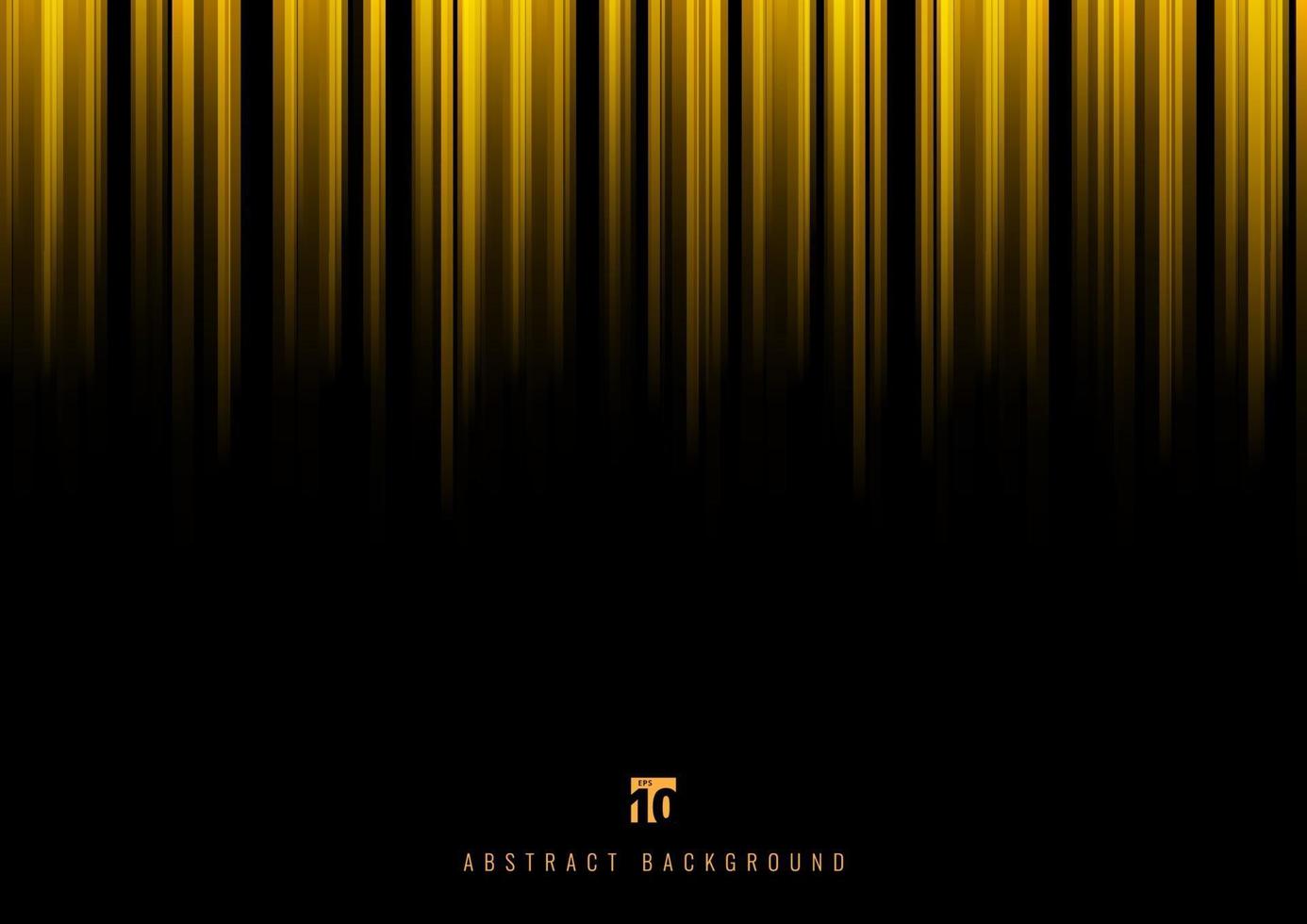 Abstract yellow stripe vertical lines light on black background vector