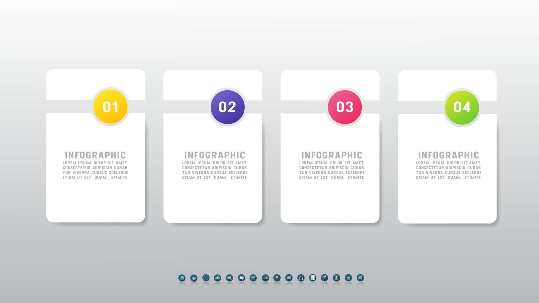 concepto creativo infografía de 4 pasos con lugar para el texto. vector