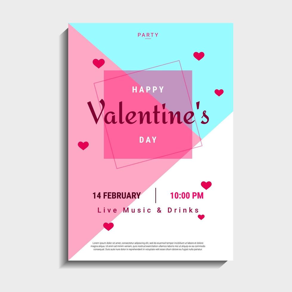 invitación de la fiesta del día de san valentín vector