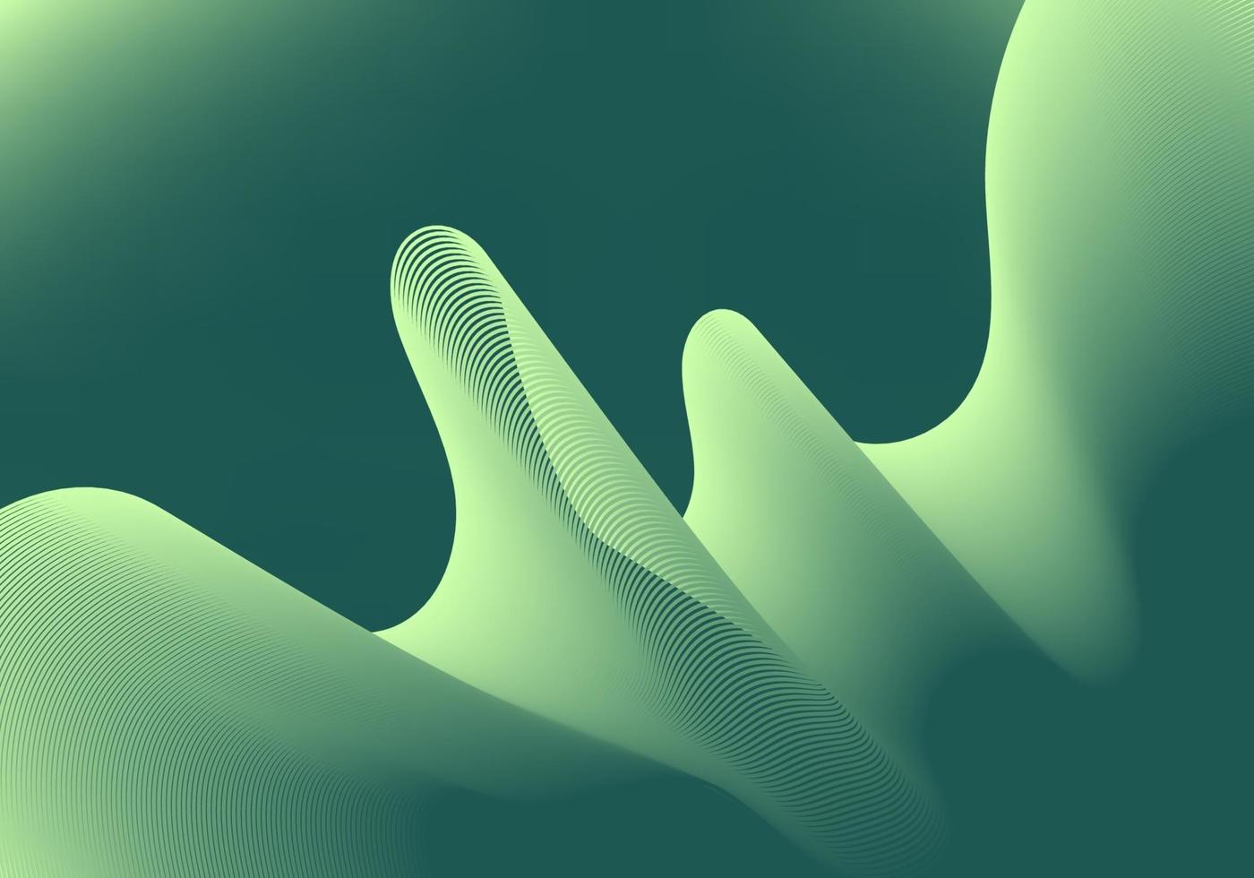 Abstract green wavy lines gradient background space for your text. vector