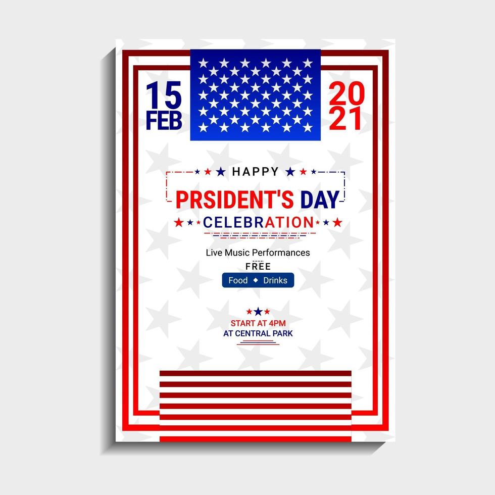 Presidents Day template design vector