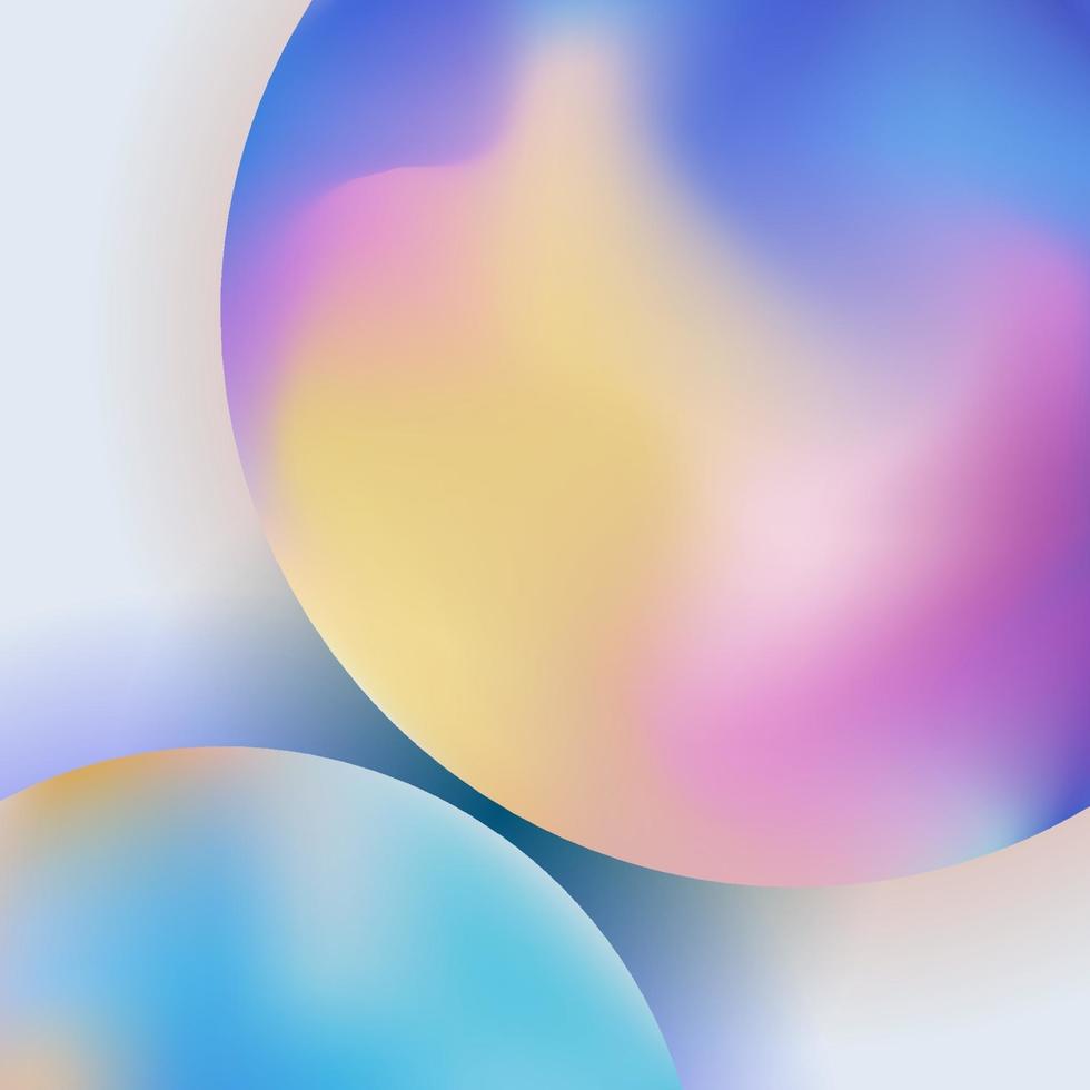 Abstract trendy 3D circle gradient color on blurred background vector