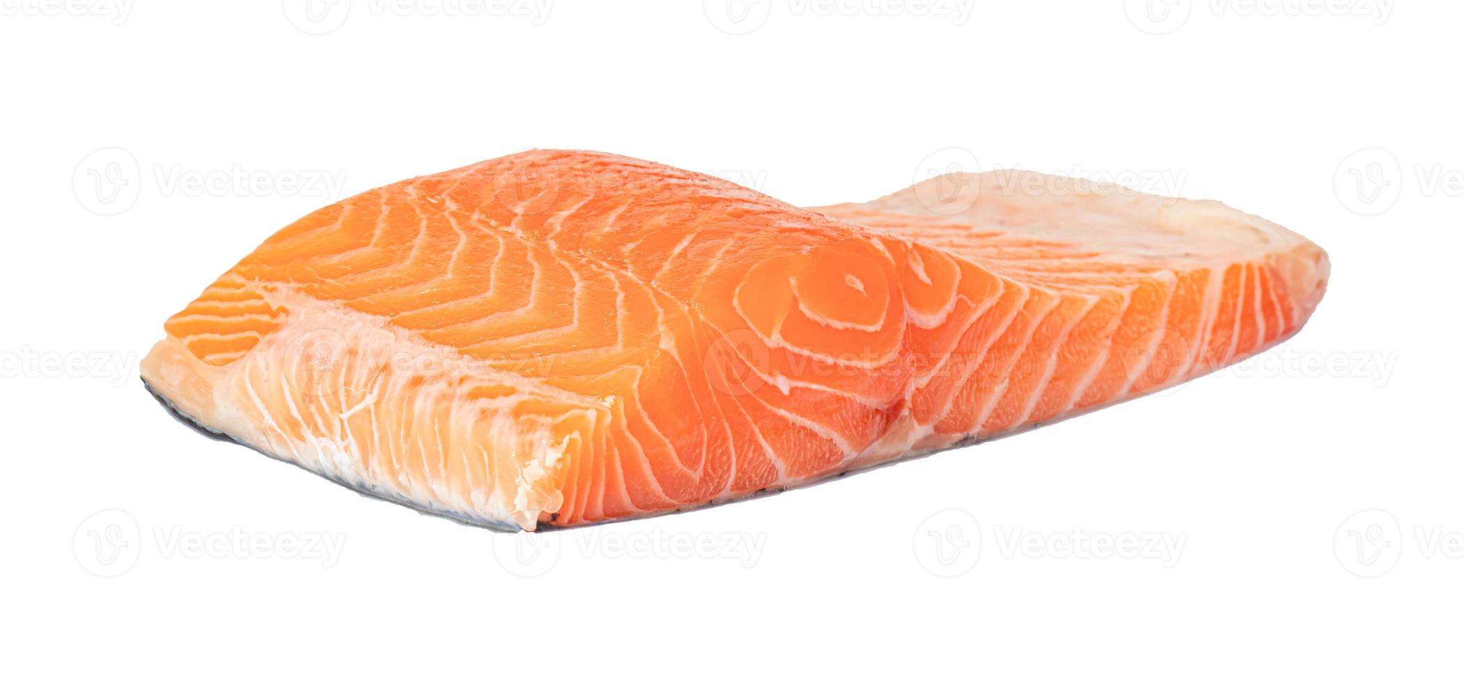 Fillet of salmon on white background photo