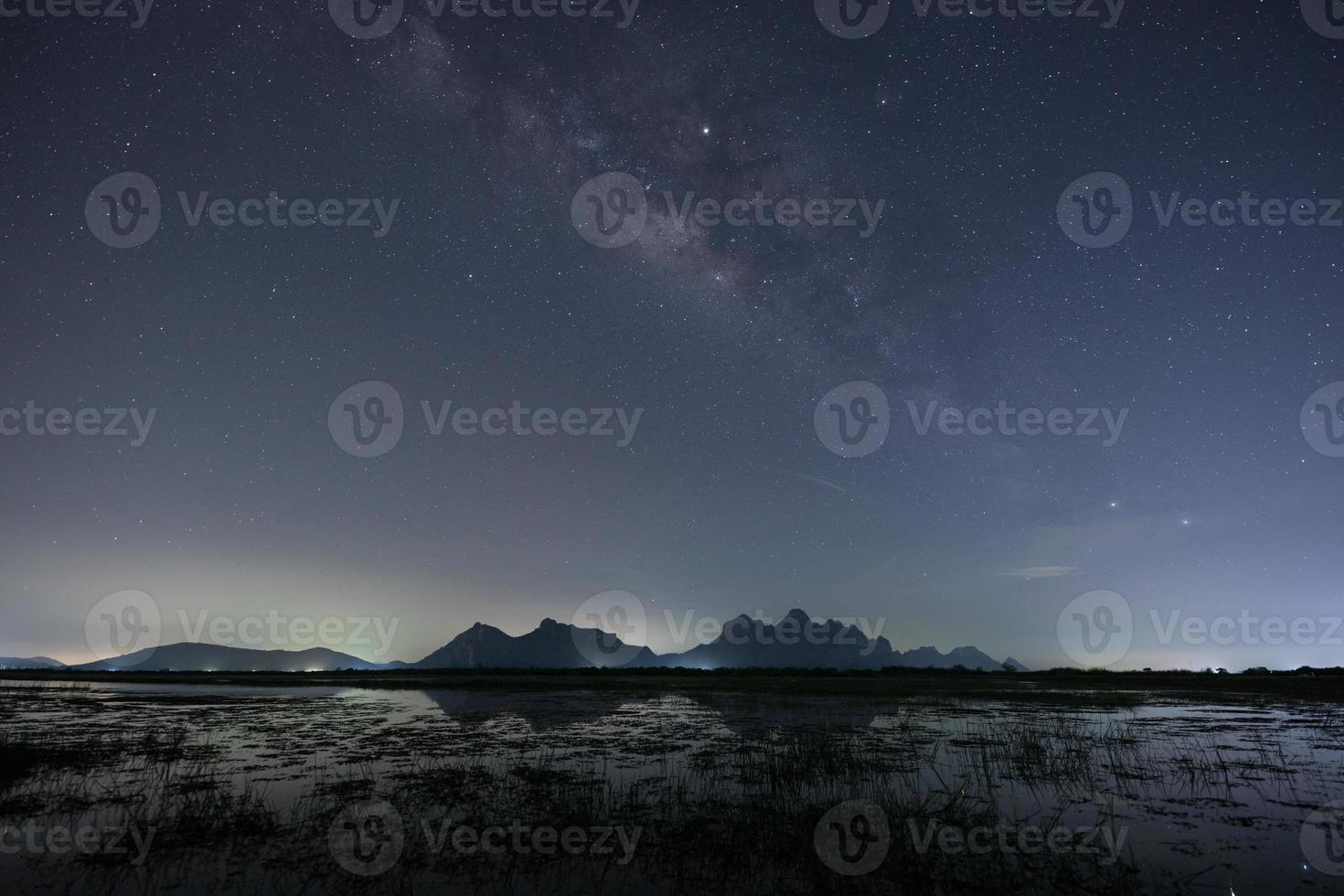 Milky Way over mountains photo