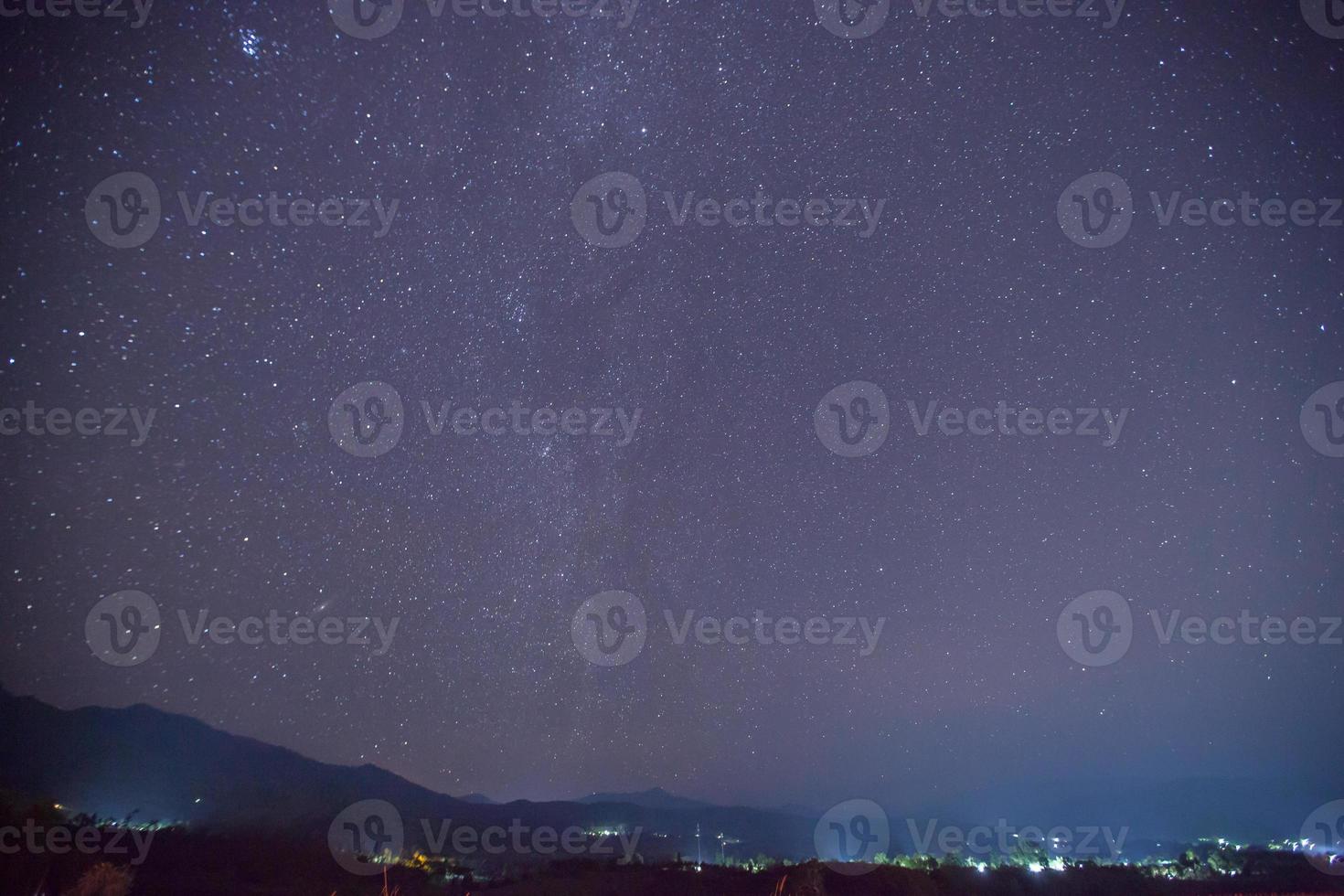 Starry Sky Over A City Stock Photo