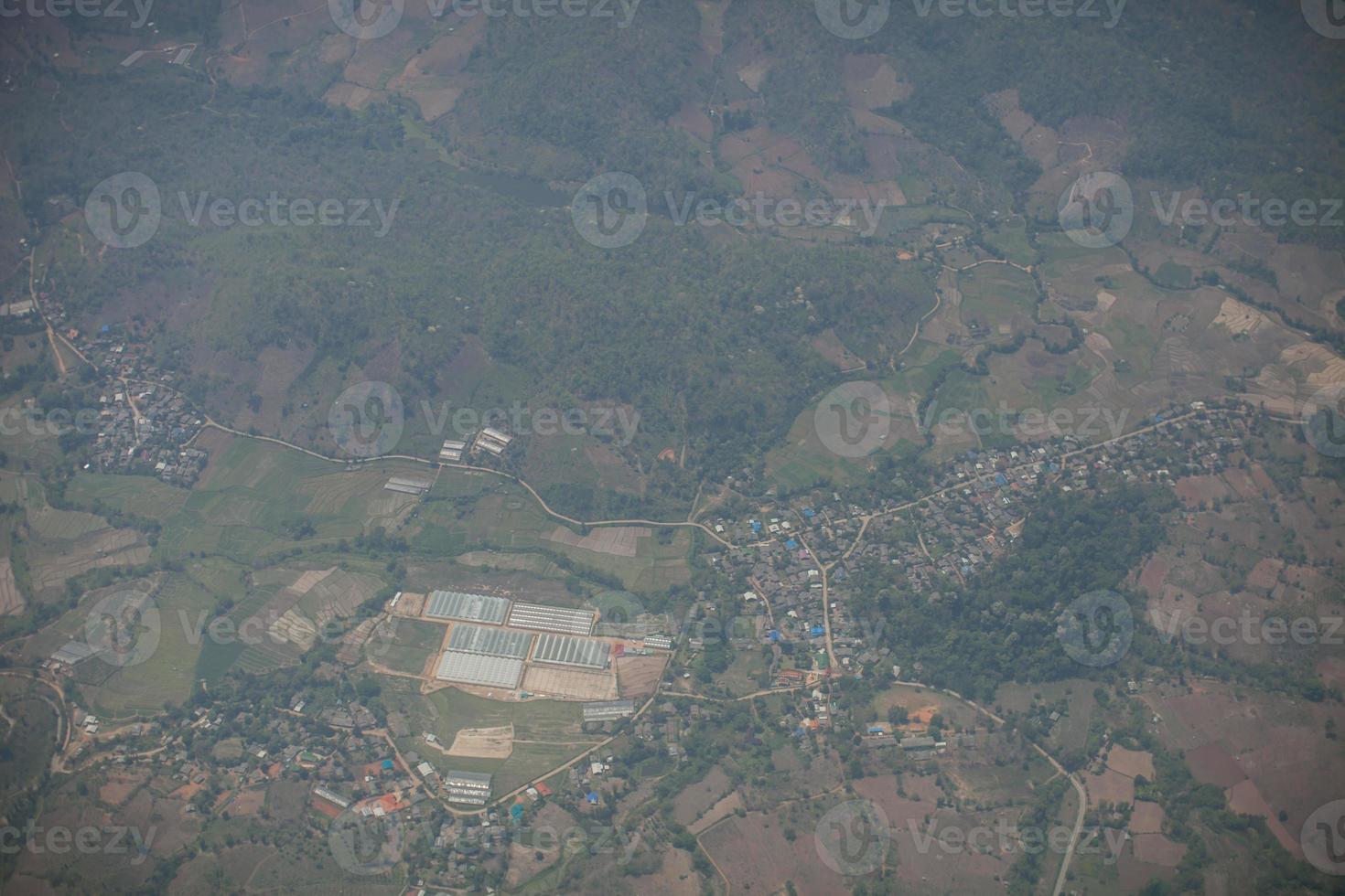 vista de un pueblo desde el cielo foto