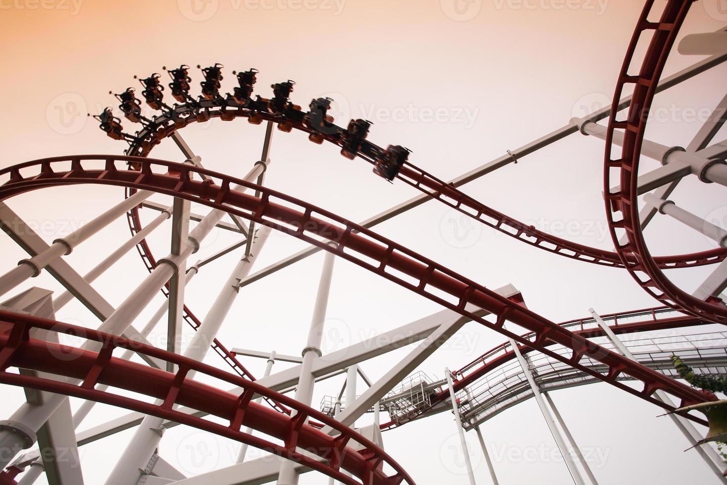 Rollercoaster at sunset photo