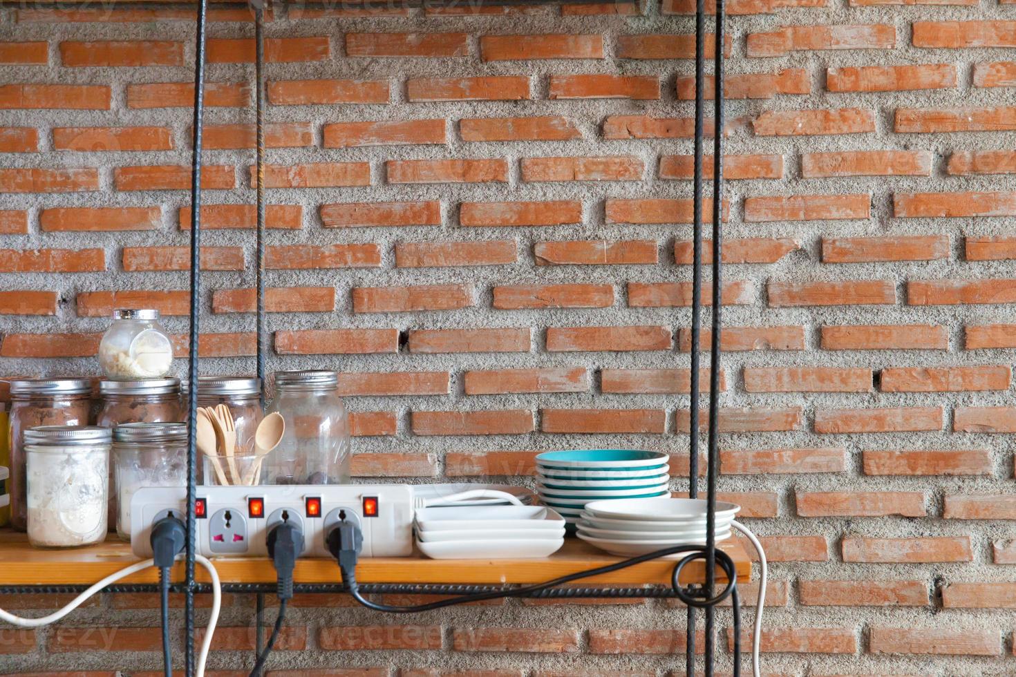 Shelf in a kitchen photo