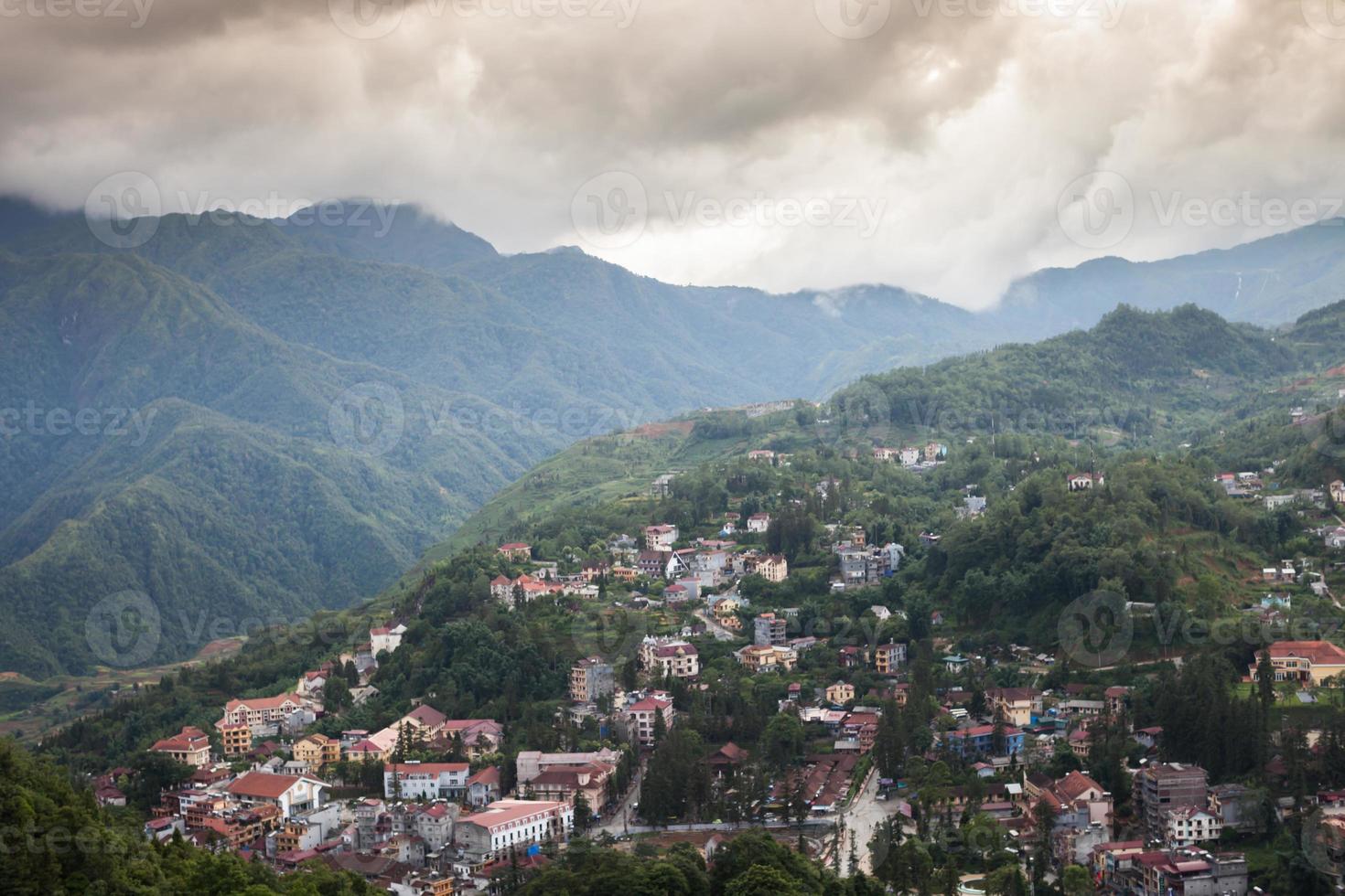 Village on a mountainside photo