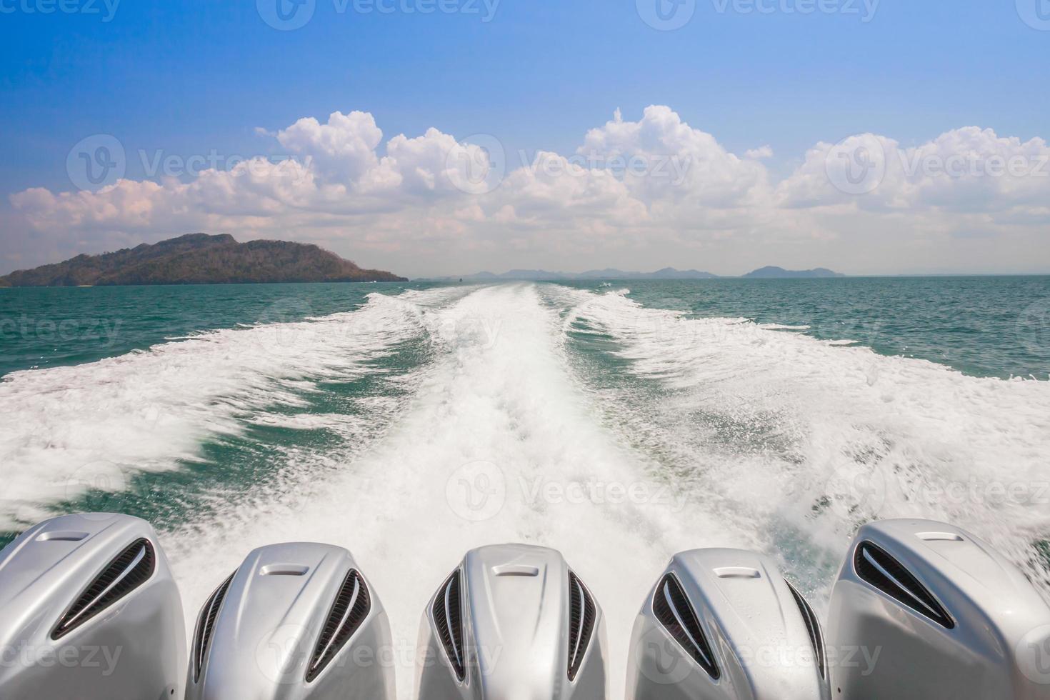 Back of speedboat view photo