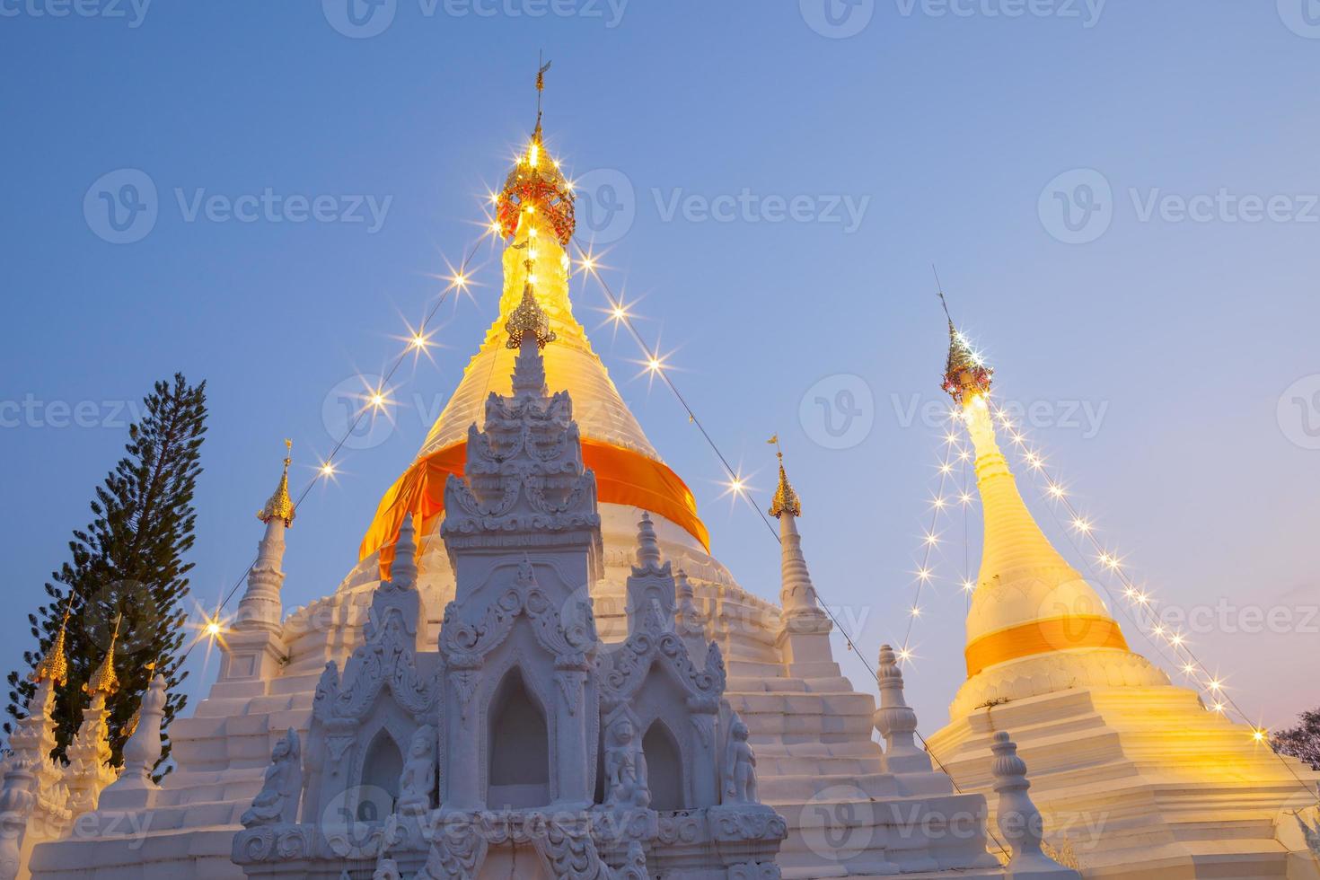 Shanxi province, China, 2020 - The Great White Pagoda with lights photo