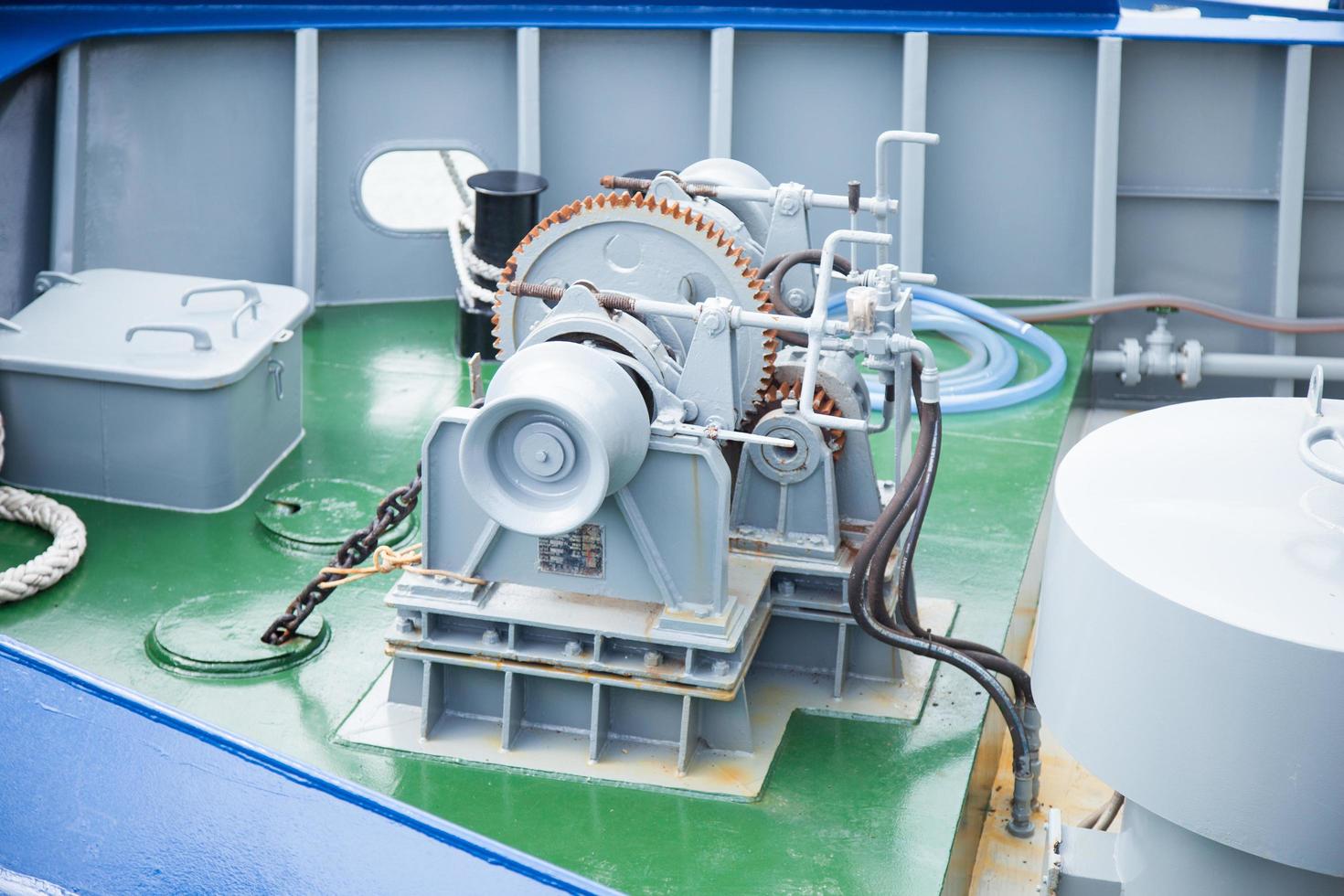 Machinery on the front of the ship photo