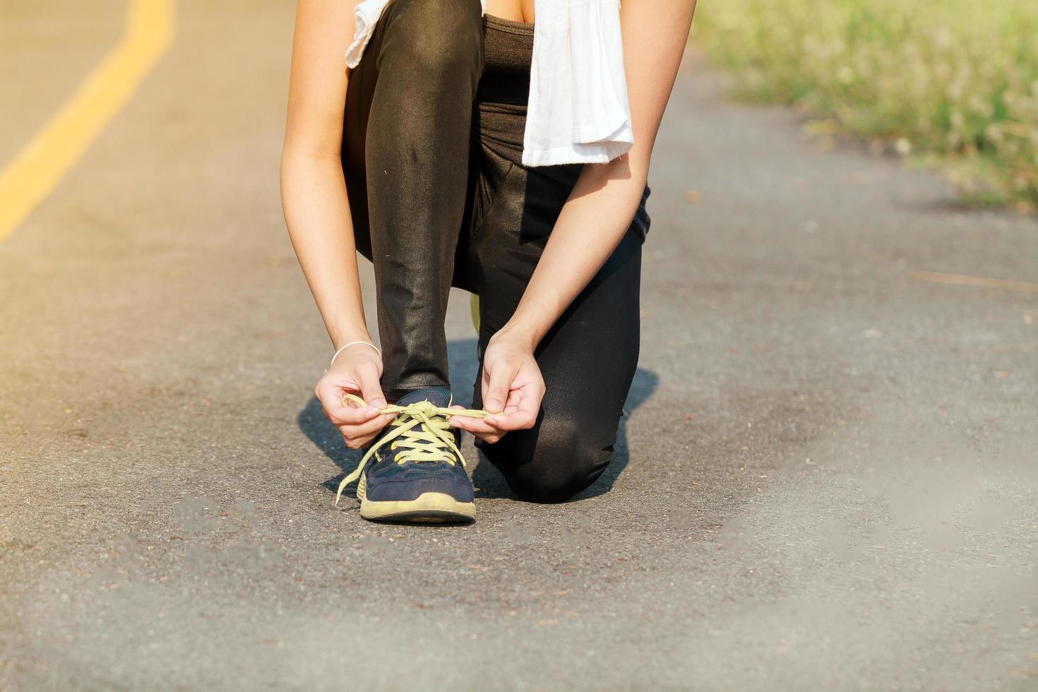 zapatillas de deporte con cordones de mujer corredor foto