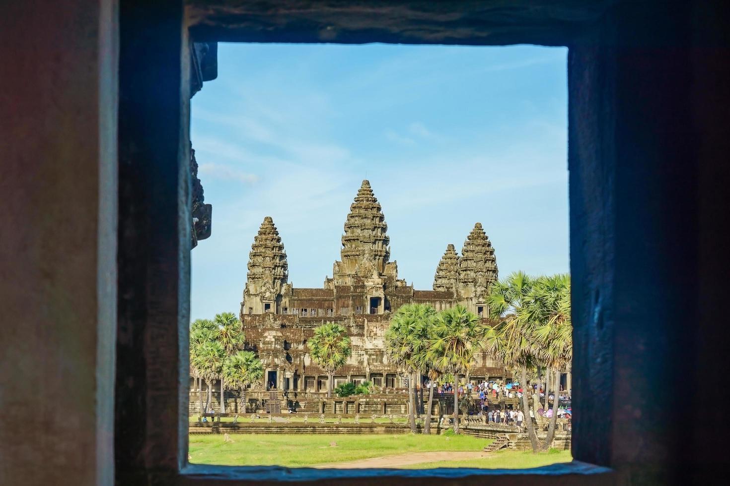 Ancient temple at Angkor Wat, Siem Reap, Cambodia photo