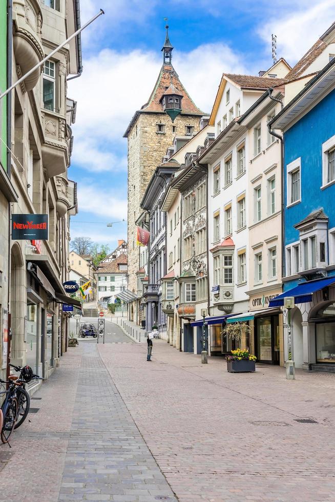 Calle vordergasse en Schaffhausen, Suiza, 2018 foto