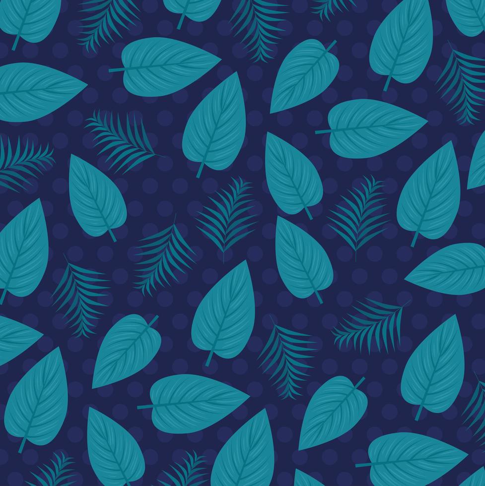 Tropical foliage background with green leaves vector