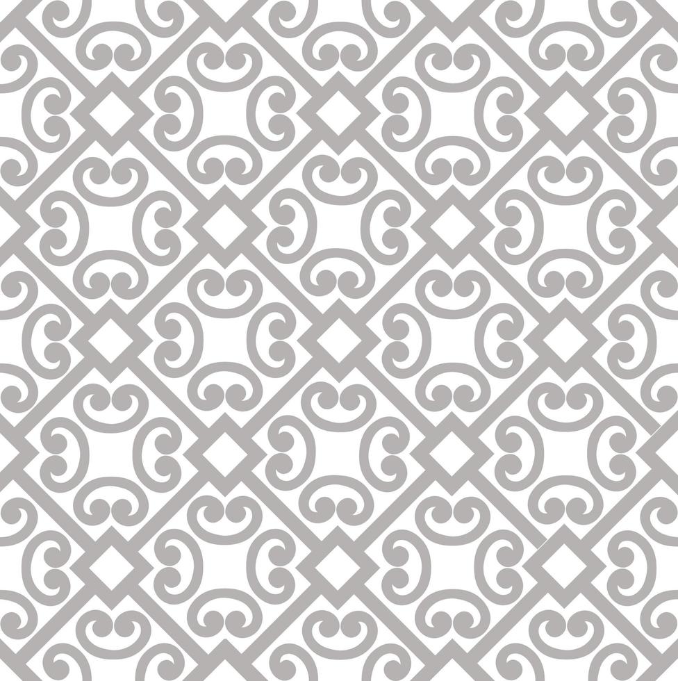 Abstract floral asian ornament. Seamless geometric pattern with swirl line ornament in oriental style. vector