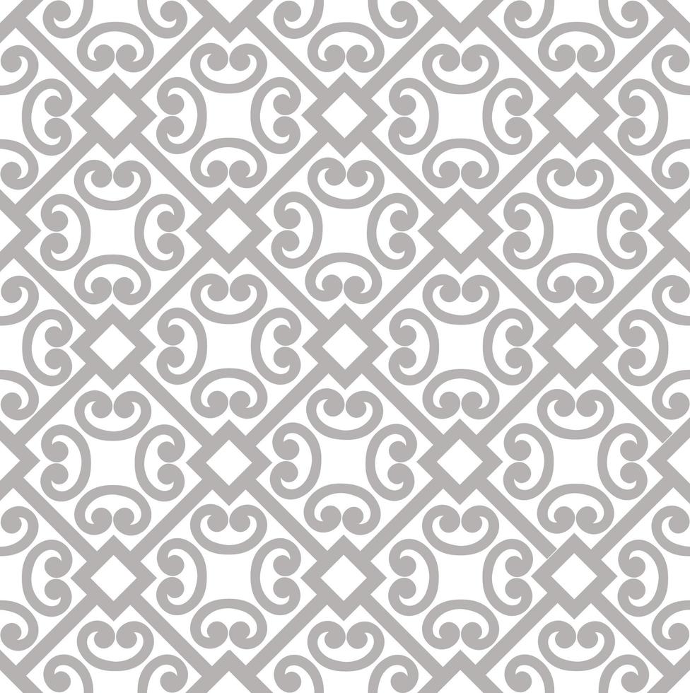 Abstract floral asian ornament. Seamless geometric pattern with swirl line ornament in oriental style. vector