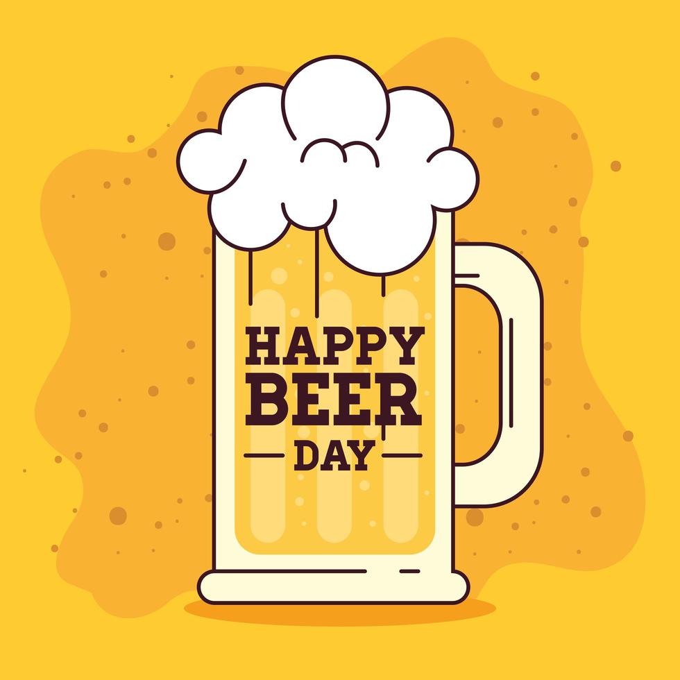 International beer day celebration with beer mug vector