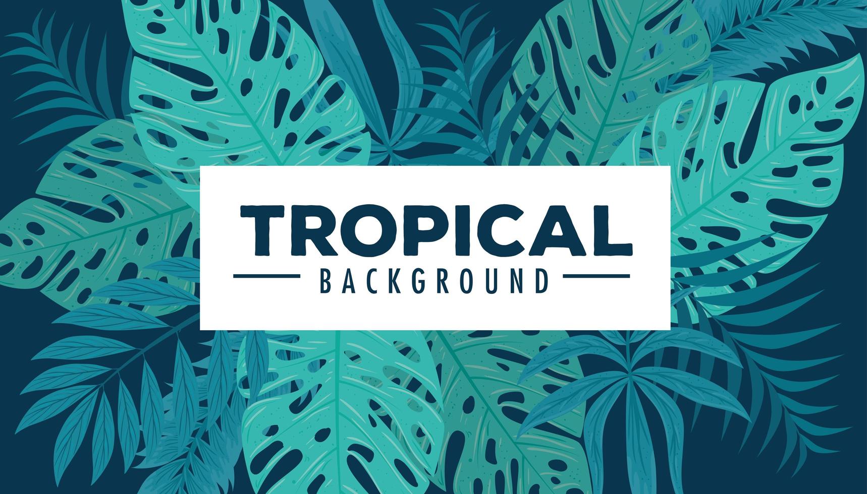 Tropical background with green foliage vector