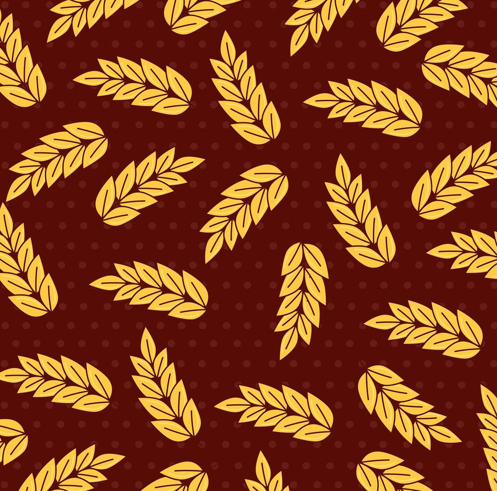 wheat spikes pattern background vector