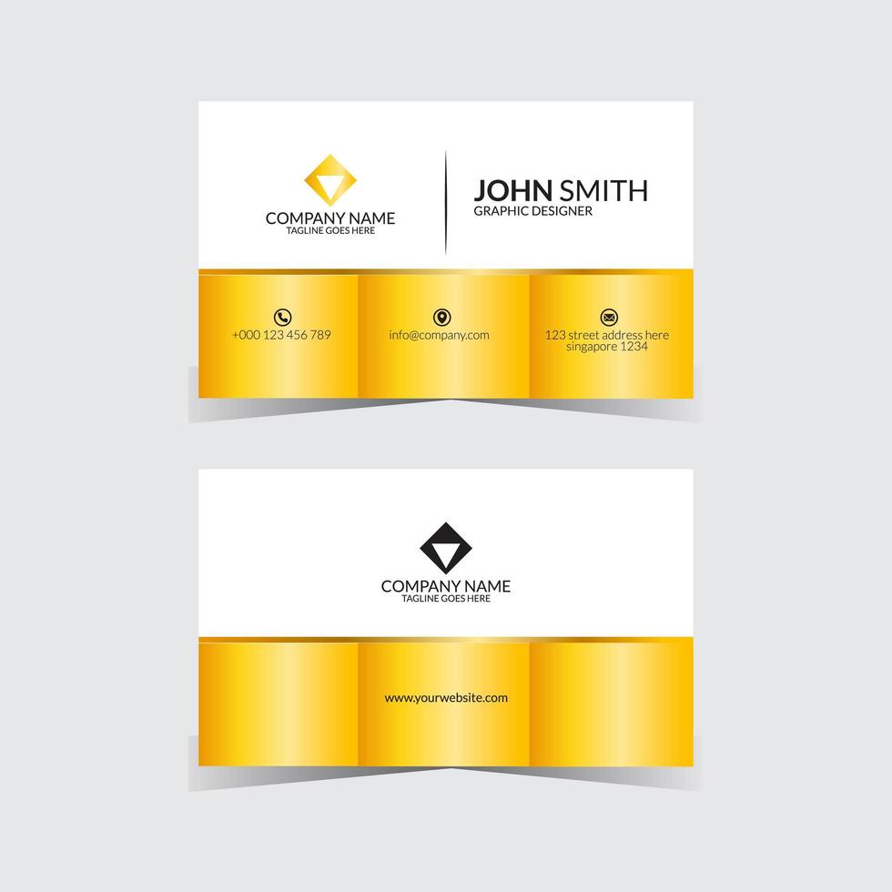 yellow gold business card design template vector