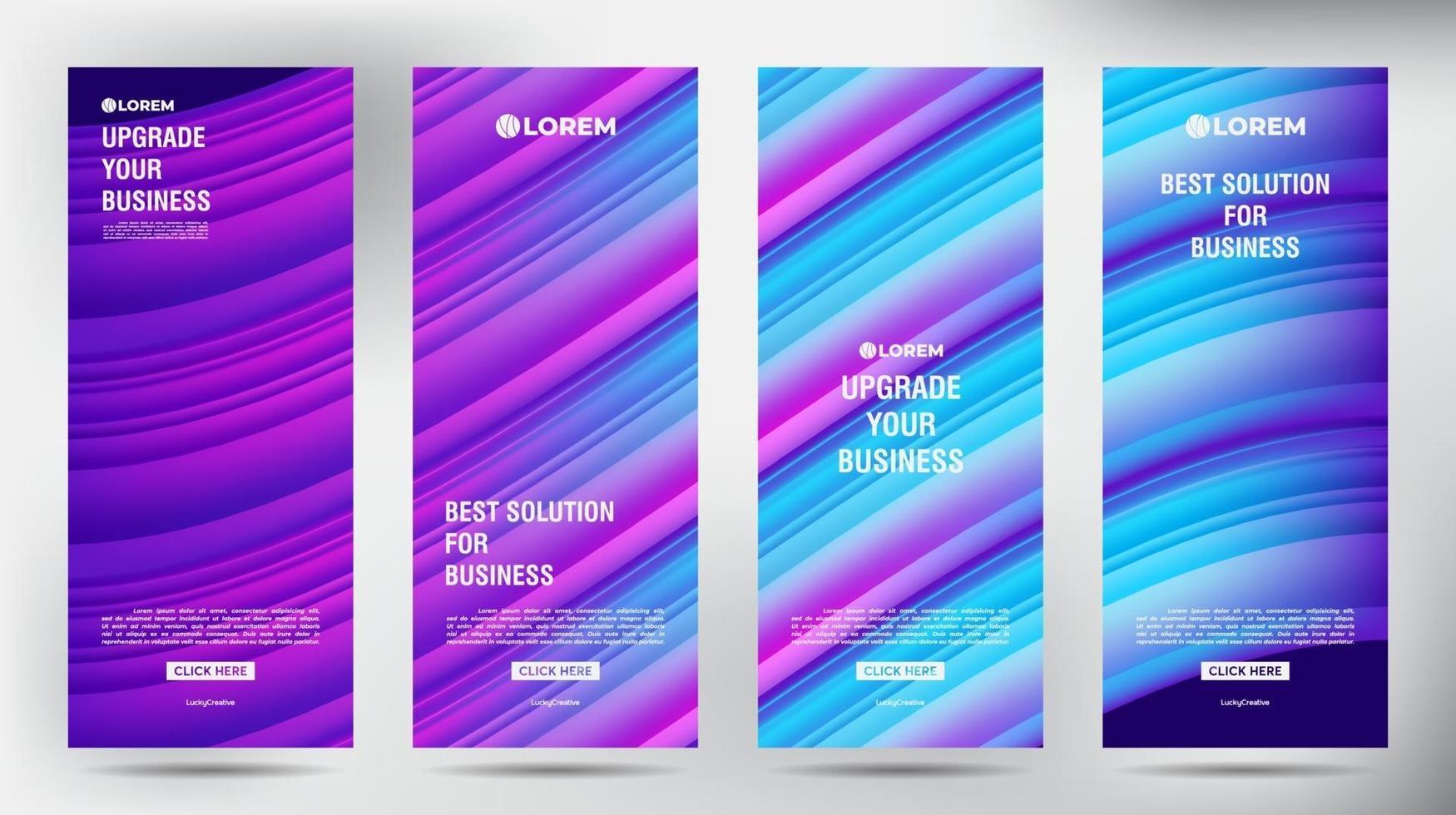 Mesh Color Flow roll up business brochure flyer banner design vertical template, cover presentation background, modern publication x-banner and flag-banner, Set of Roll up banner stand template design vector