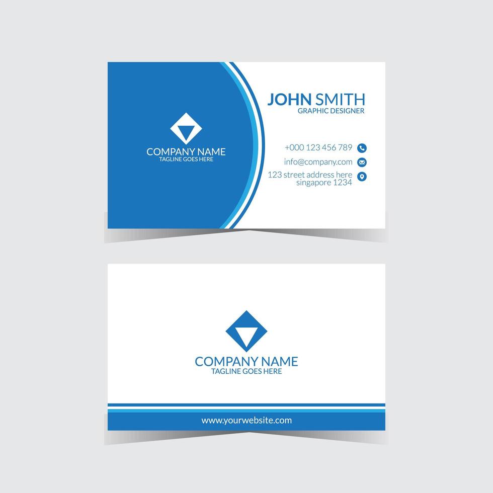 unique blue white business card design vector
