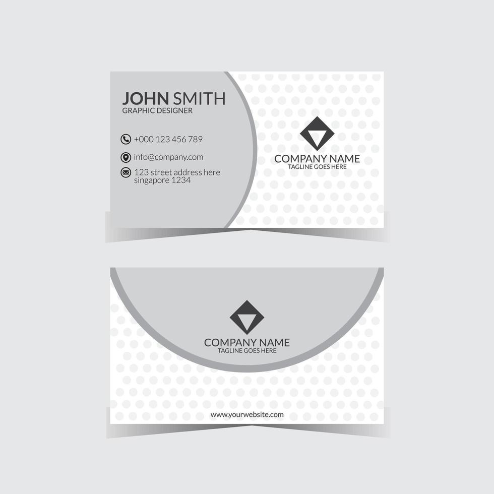 simple grey and white modern business card template vector