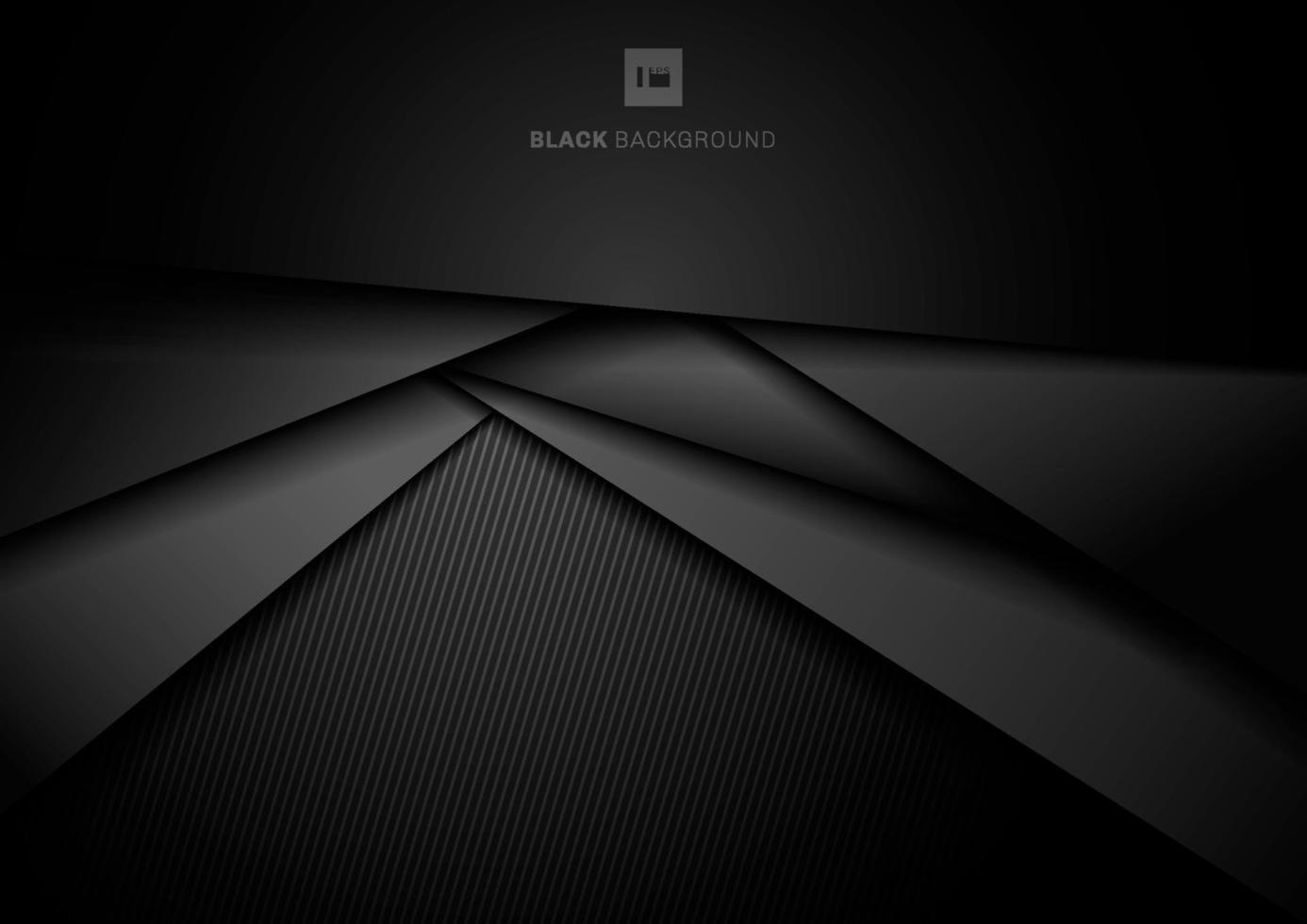 Abstract 3D black geometric overlapping triangle layer on paper style dark background, with space for your text. vector