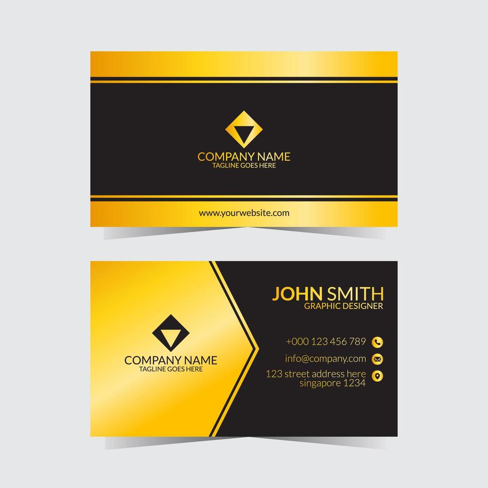 simple black golden business card vector